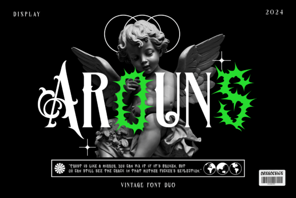 Arouns Typeface: Bold Blackletter for Brand Identity